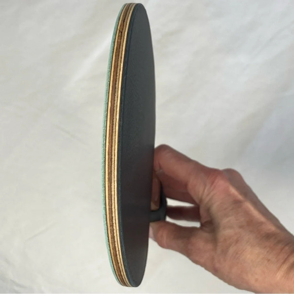 NEW TIFFANY & CO Table Tennis Racket/3 Balls Blue/Black Leather  American Walnut - Picture 10 of 16